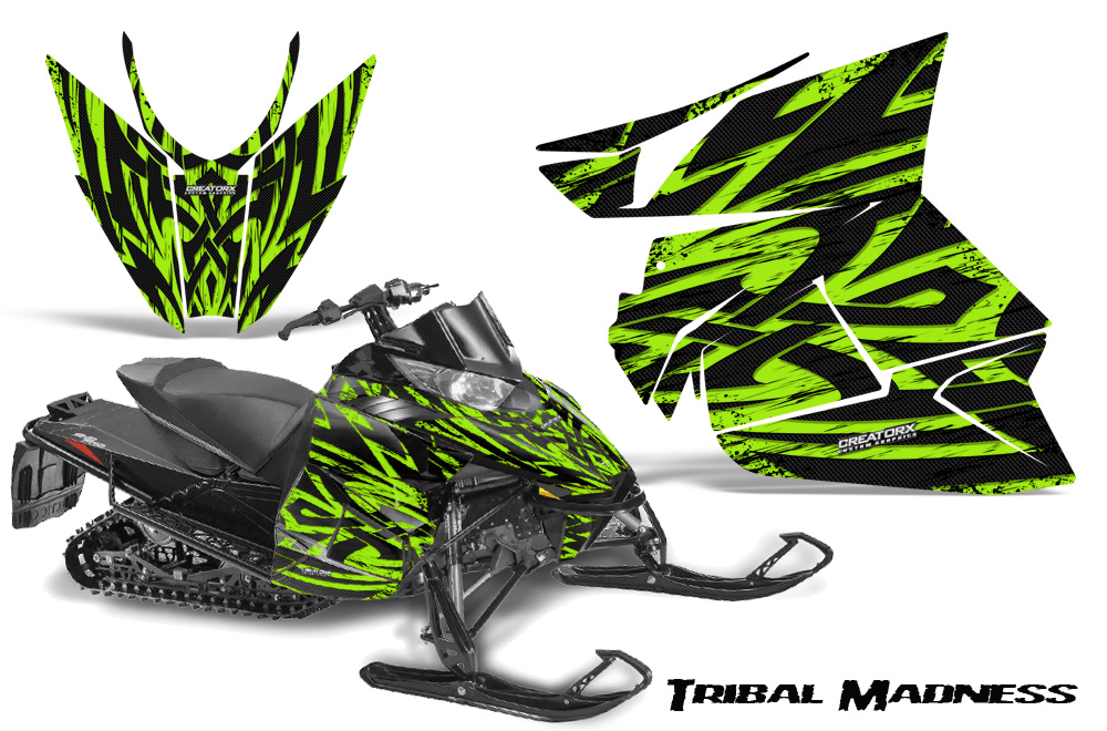 Arctic Cat Pro Climb Cross 2012 Graphics Kit Tribal Madness Green bk